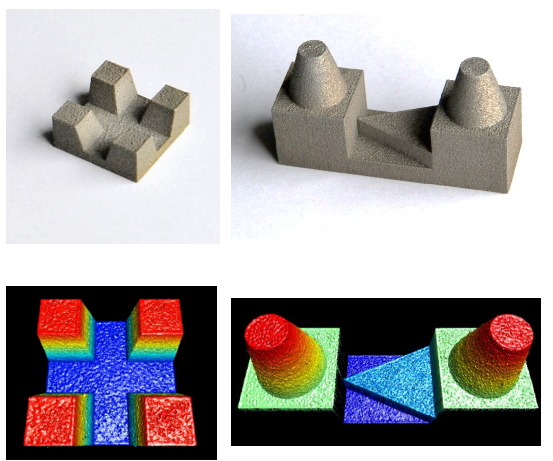 calibrated arte Figure 4 – Calibrated restorative dentistry standards (ISO12836) with ultra high resolution 3D data. An inlay cavity (left) and crown bridge (middle) and calibration data sheet (right). Measurements are created with a TaiCaan XYris 2020 H surface profiler and the supplied data models comprise over 2 million data points with XYZ positional accuracy of 100 nm (0.1 um) for each point in the measurement.
